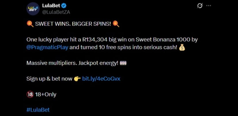 Twitter 134K Lulabet Slot Win