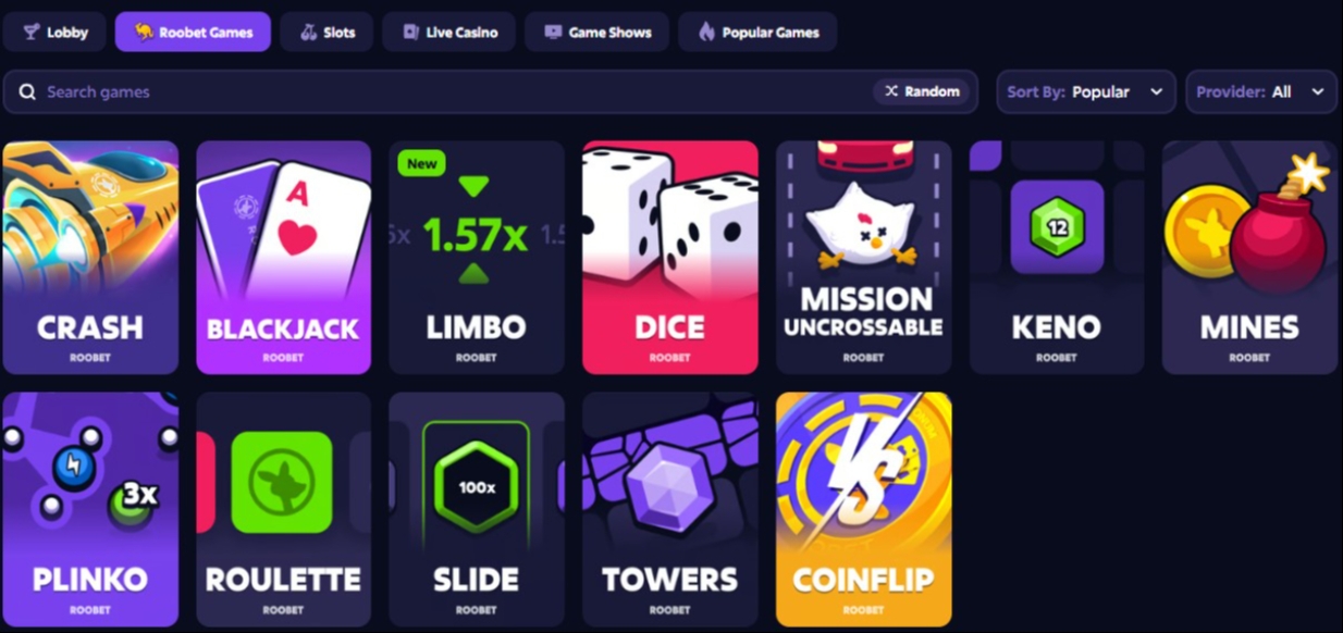 Roobet Games Screenshot May26 Roobet Games Screenshot May26