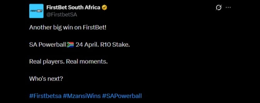 Twitter 250K Powerball Win at FirstBet Twitter 250K Powerball Win at FirstBet