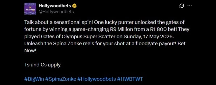 Twitter Hollywoodbets Mighty Millions
