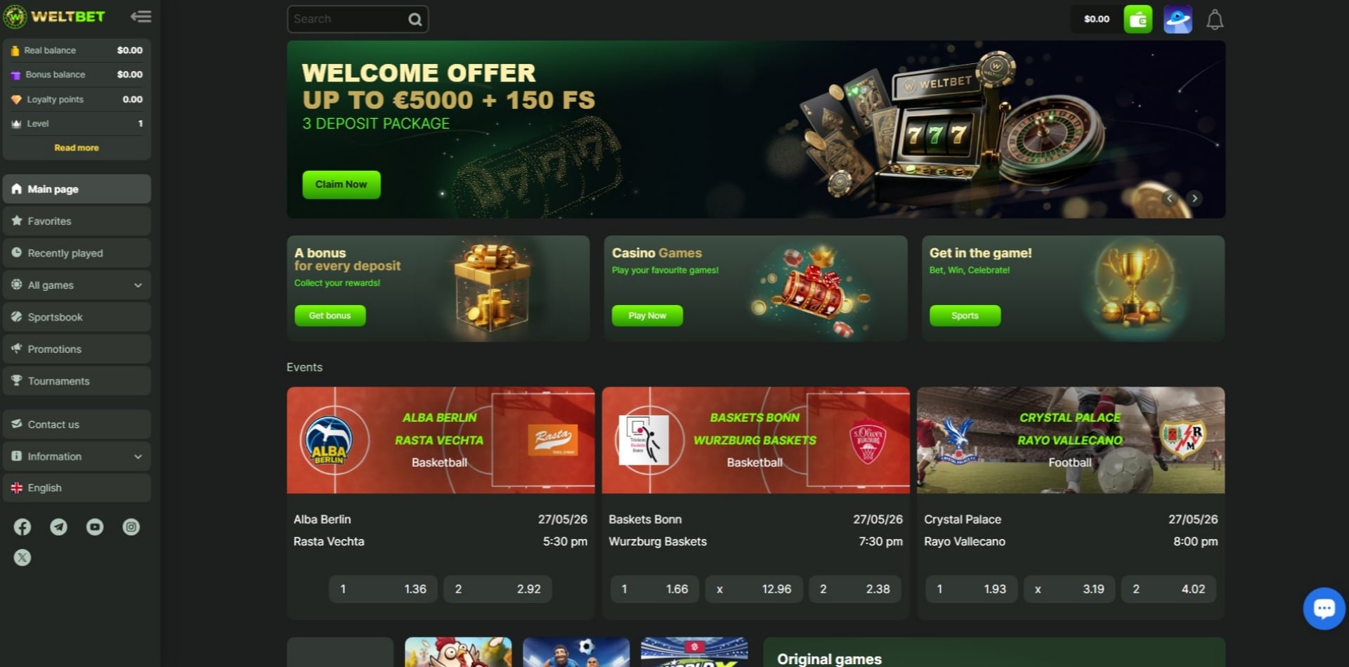 Weltbet Homepage Weltbet Homepage