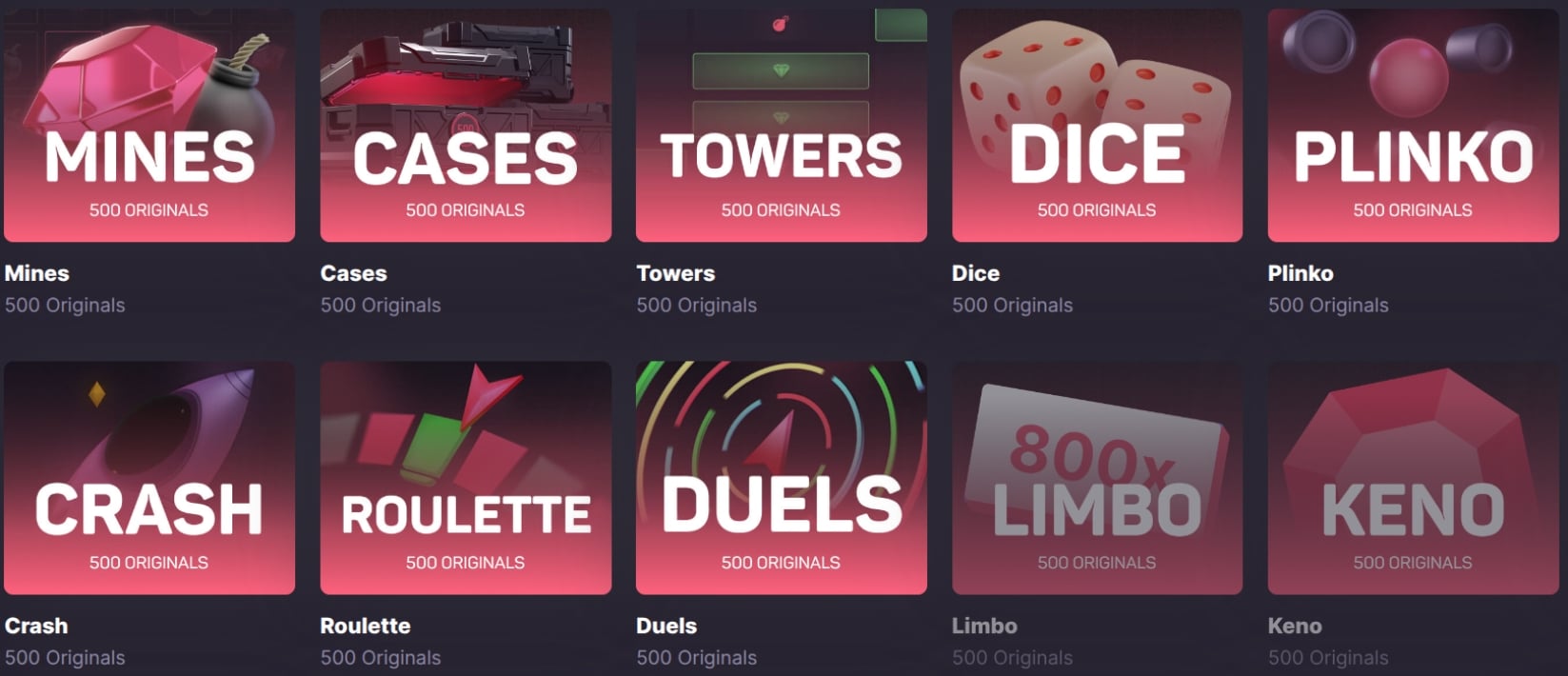 500 Casino Originals