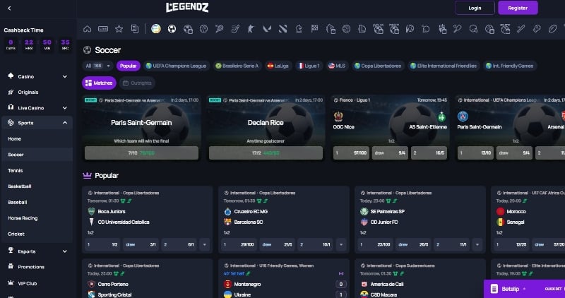 Legendz.io Sportsbook