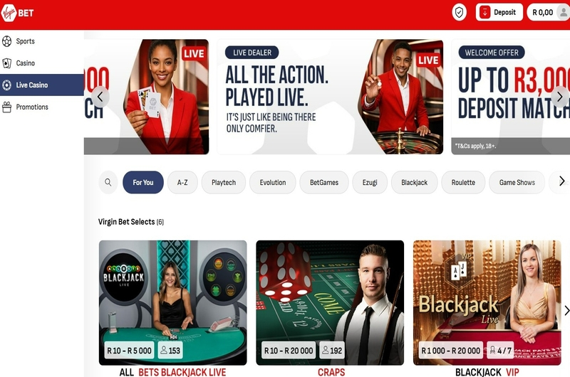 Virgin Bet Live Games