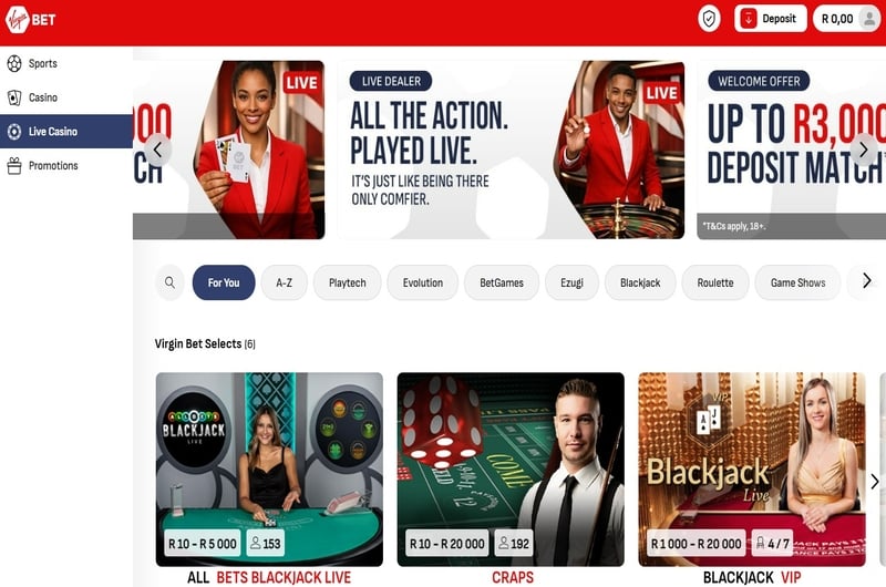 Virgin Bet Live Games Virgin Bet Live Games