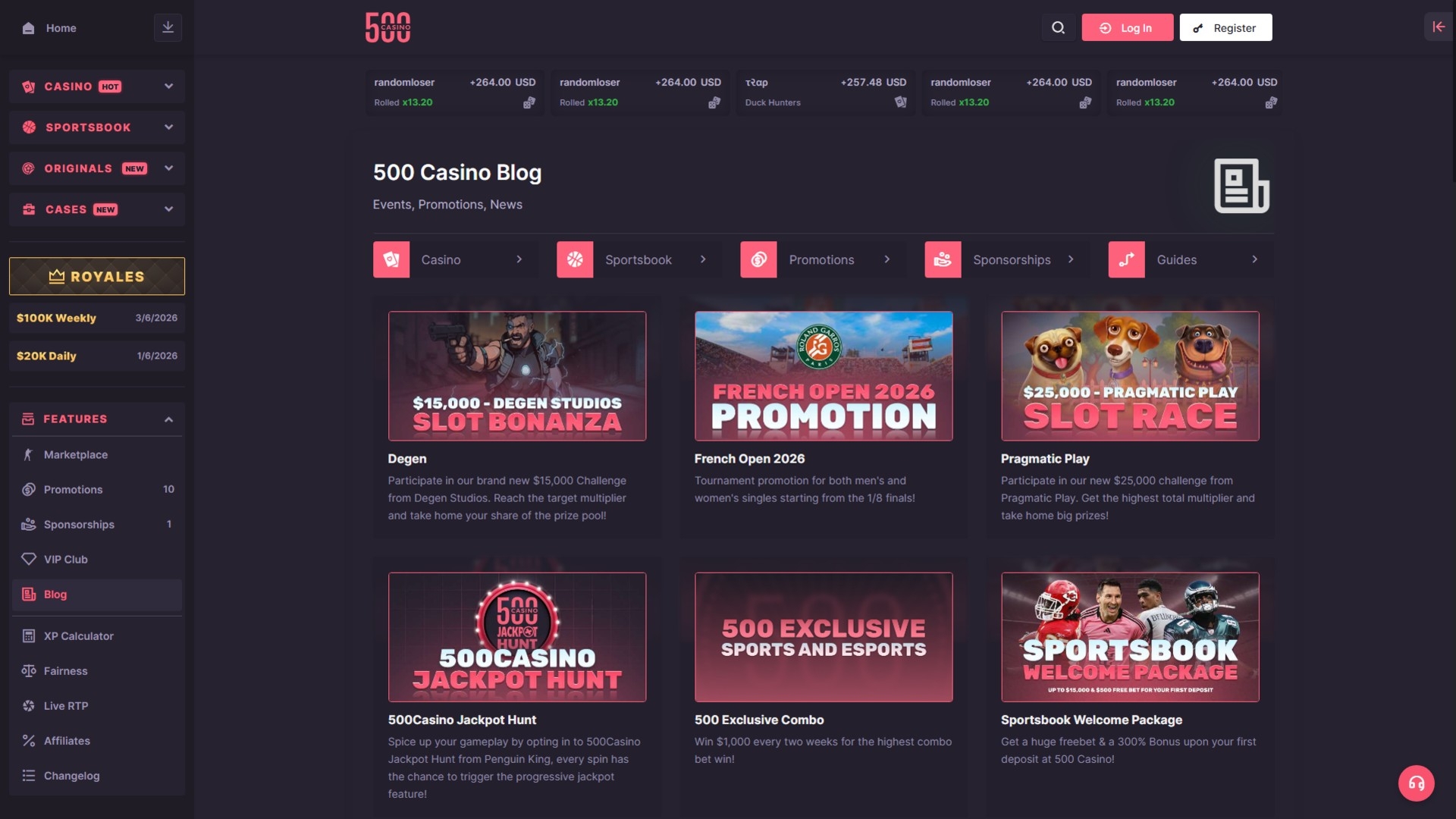 500 Casino Screenshot 500 Casino Screenshot
