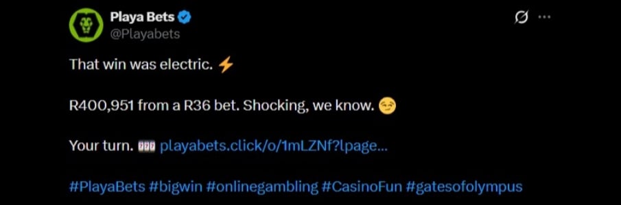 Twitter Electric Win at Playa Bets Twitter Electric Win at Playa Bets