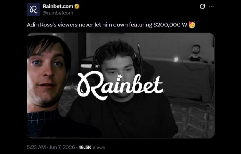 Twitter 200K Rainbet Keno Win