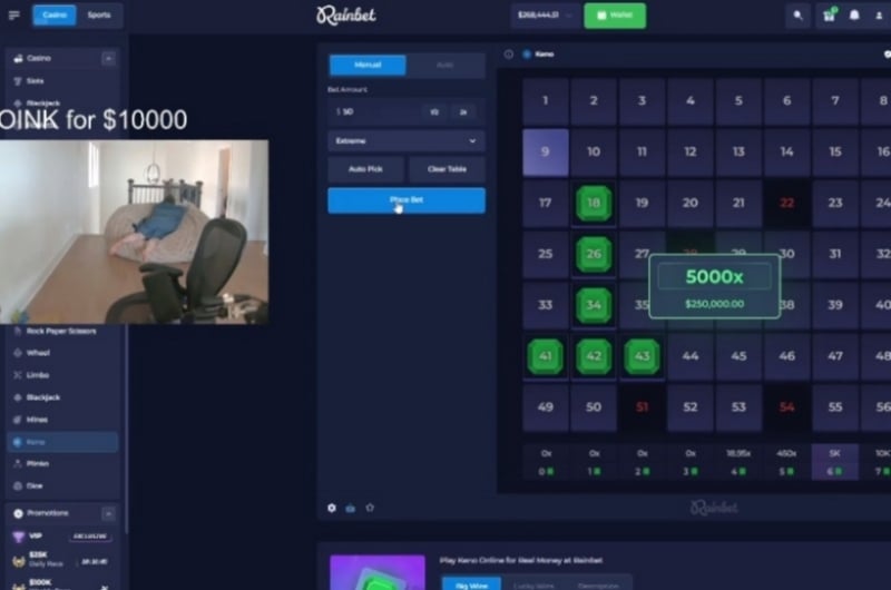 Bean 250K Keno Win