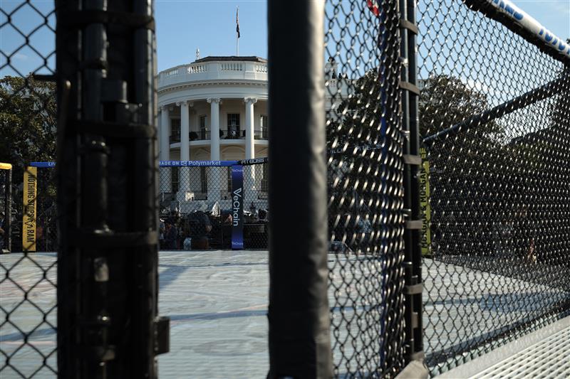 The UFC Freedom 250 setup on the White House lawn. (Getty Images)