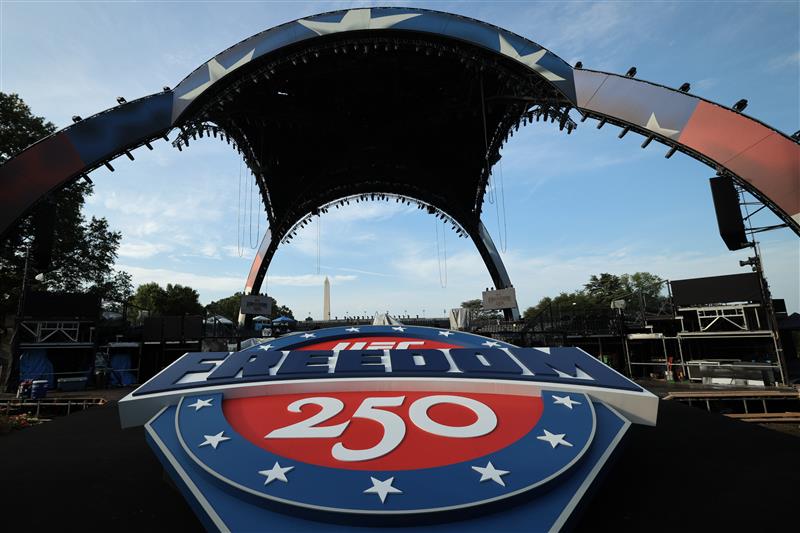 WASHINGTON, DC - JUNE 11: Construction continues on the Ultimate Fighting Championship (UFC) 