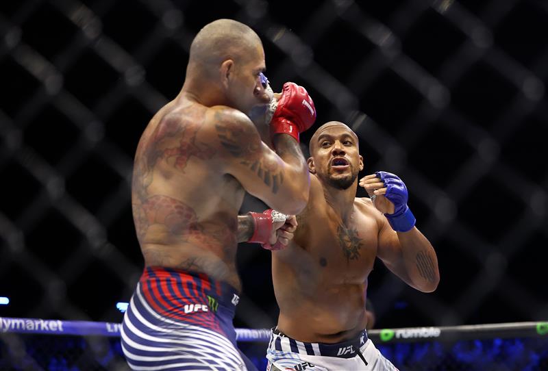 Ciryl Gane of France lands a punch on Alex Pereira of Brazil during the Interim UFC Heavyweight Championship bout during UFC Freedom 250 at the White House on June 14, 2026 in Washington, DC. (Photo by Chris Graythen/Getty Images)