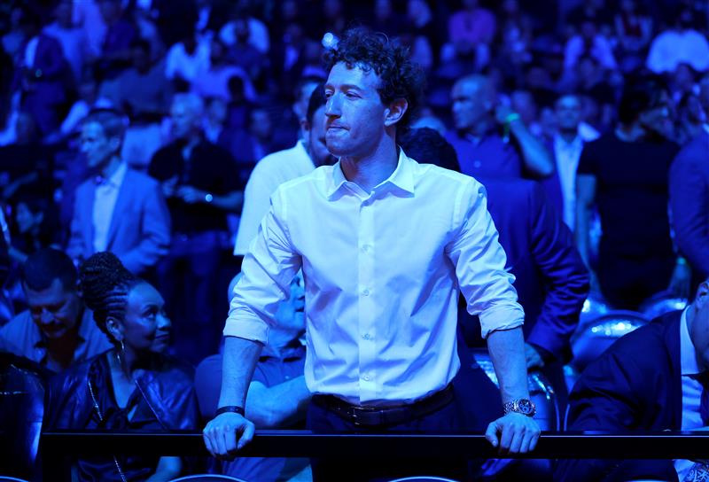 Mark Zuckerberg looks on during UFC Freedom 250 at the White House on June 14, 2026 in Washington, DC. (Photo by Chris Graythen/Getty Images)
