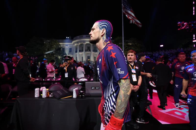 Sean O'Malley of the Untied States walks out prior the bantamweight bout against Aiemann Zahabi of Canada during UFC Freedom 250 at the White House on June 14, 2026 in Washington, DC. (Photo by Chris Graythen/Getty Images)