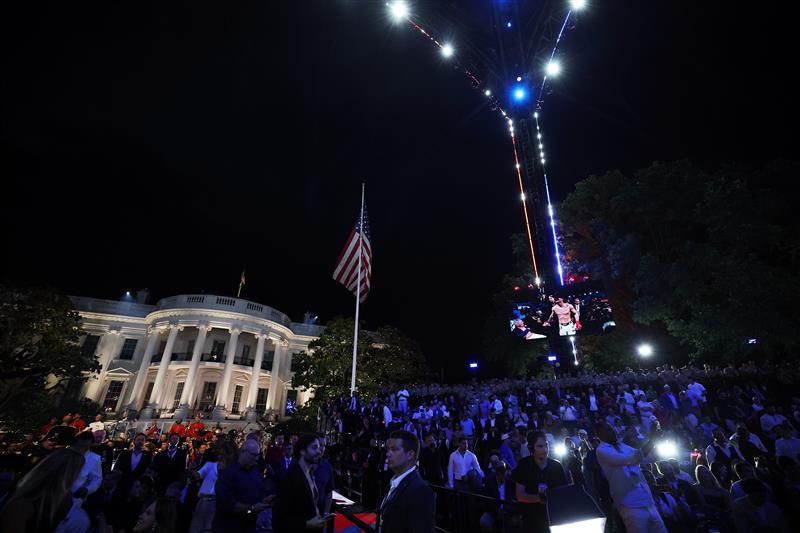 A general view of the White House during UFC Freedom 250 at the White House on June 14, 2026 in Washington, DC. (Photo by Chris Graythen/Getty Images)