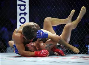 Ilia Topuria of Georgia grapples with Justin Gaethje of the United States in the UFC Lightweight Championship bout during UFC Freedom 250 at the White House on June 14, 2026 in Washington, DC. (Photo by Chris Graythen/Getty Images)
