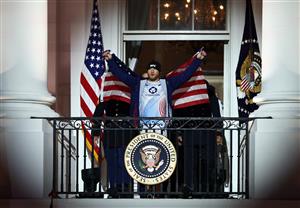 Justin Gaethje of the United States is introduced prior to the lightweight bout against Ilia Topuria of Georgia during UFC Freedom 250 at the White House on June 14, 2026 in Washington, DC. (Photo by Chris Graythen/Getty Images)