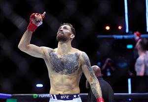 Mauricio Ruffy of Brazil celebrates after defeating Michael Chandler of the United States by technical knockout in the first round during UFC Freedom 250 at the White House on June 14, 2026 in Washington, DC. (Photo by Chris Graythen/Getty Images)