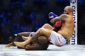 Josh Hokit of the United States lands an arm bar on Derrick Lewis of the United States during UFC Freedom 250 at the White House on June 14, 2026 in Washington, DC. (Photo by Chris Graythen/Getty Images)