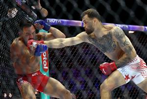 Mauricio Ruffy of Brazil lands a punch on Michael Chandler of the United States during UFC Freedom 250 at the White House on June 14, 2026 in Washington, DC. (Photo by Chris Graythen/Getty Images)