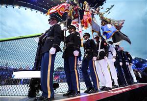The ceremonial color guard are seen during UFC Freedom 250 at the White House on June 14, 2026 in Washington, DC. (Photo by Chris Graythen/Getty Images)