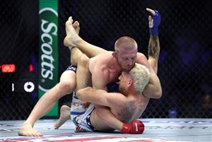 Bo Nickal of the United States grapples with Kyle Daukus of the United States during UFC Freedom 250 at the White House on June 14, 2026 in Washington, DC. (Photo by Chris Graythen/Getty Images)