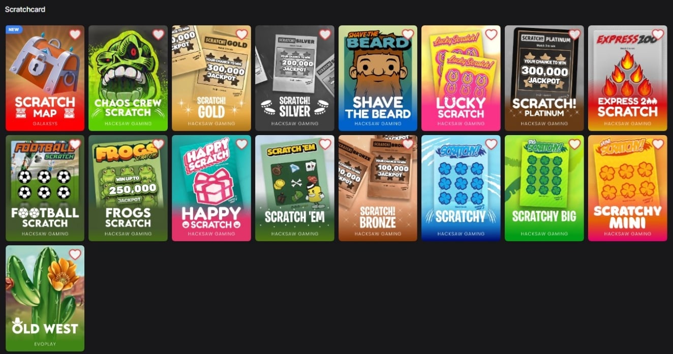 WOW Vegas Scratchcards