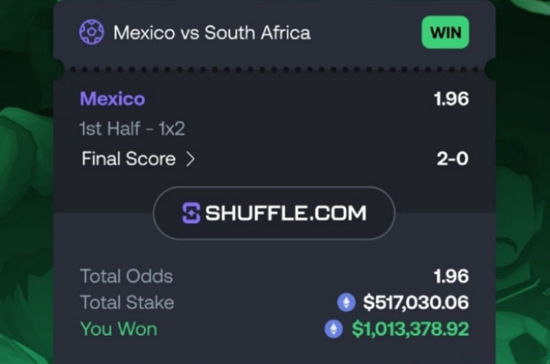 1M Shuffle World Cup Win