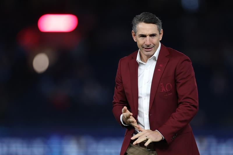 Billy Slater, head coach of the Queensland Maroons, inspects the field ahead of Game 2 of the 2026 State of Origin series between the New South Wales Blues and Queensland Maroons at the Melbourne Cricket Ground on June 17, 2026 in Melbourne, Australia. (Getty)