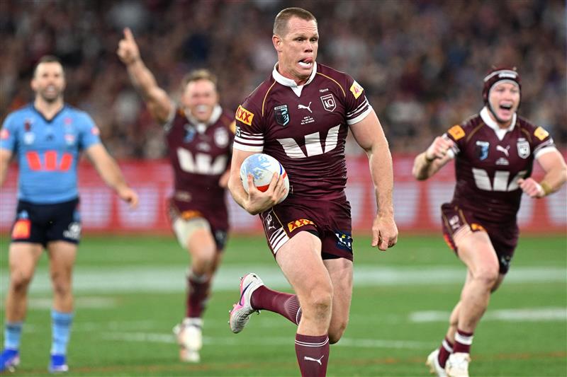 Action during Game 2 of the 2026 State of Origin series between New South Wales and Queensland. (Getty)