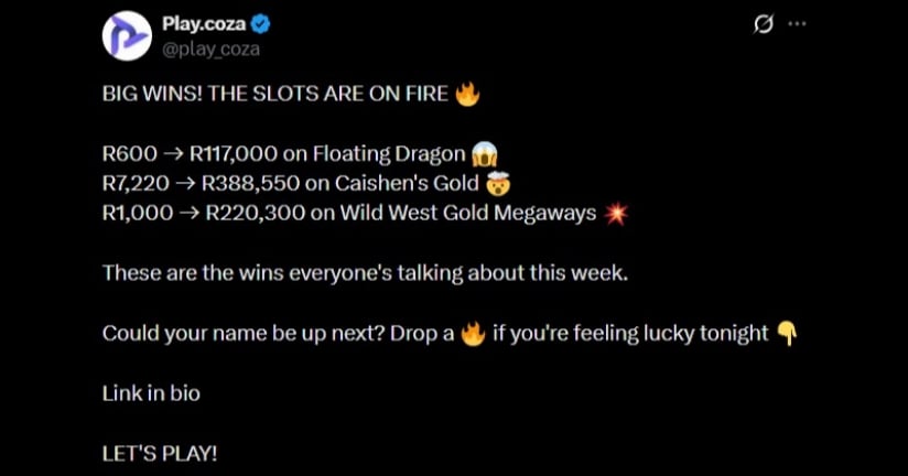 Twitter 725K Wins at Playcoza
