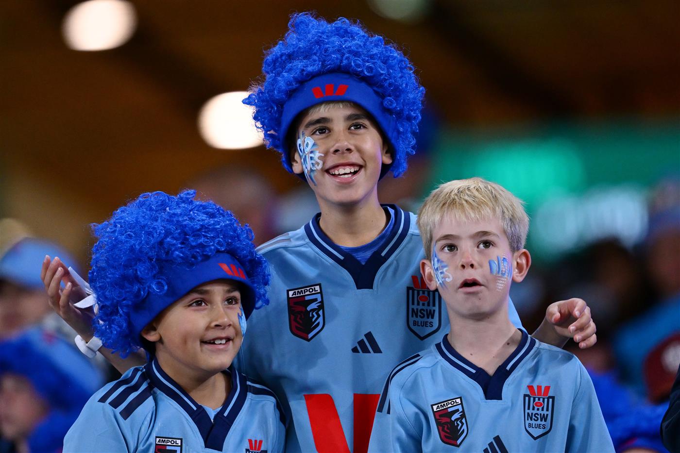 New South Wales Blues fans gather ahead of Game 2 of the 2026 State of Origin series between the New South Wales Blues and Queensland Maroons at the Melbourne Cricket Ground on June 17, 2026 in Melbourne, Australia. (Getty)