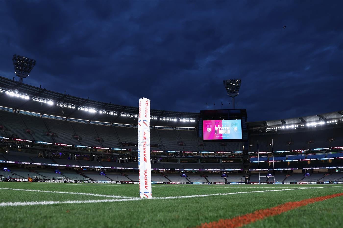 A general view of the pitch ahead of Game 2 of the 2026 State of Origin series at the Melbourne Cricket Ground on June 17, 2026 in Melbourne, Australia. (Getty)