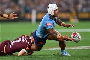 Action during Game 2 of the 2026 State of Origin series between New South Wales and Queensland. (Getty)