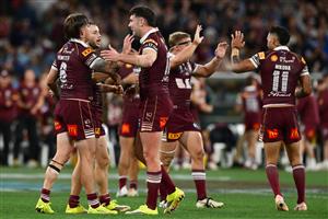 Action during Game 2 of the 2026 State of Origin series between New South Wales and Queensland. (Getty)