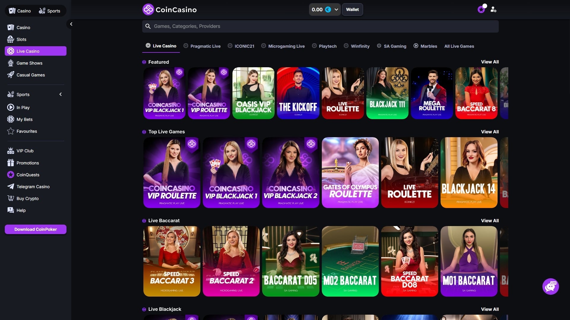 CoinCasino Live Casino CoinCasino Live Casino