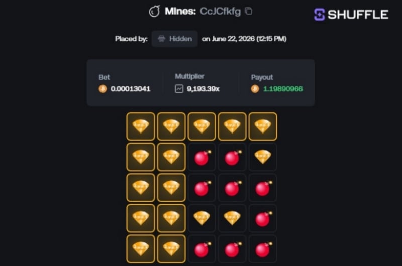 LittleKid 71K Shuffle Mines Win