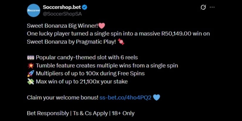 Twitter 50K SoccerShop Slot Win