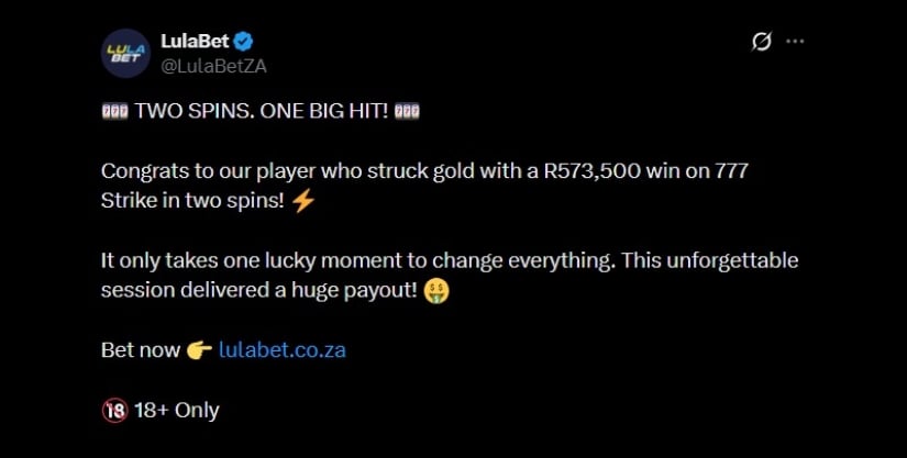 Twitter 573K LulaBet Slot Win Twitter 573K LulaBet Slot Win