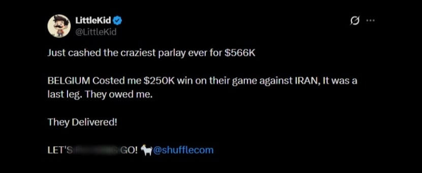 Twitter LittleKid 566K WC Parlay Twitter LittleKid 566K WC Parlay