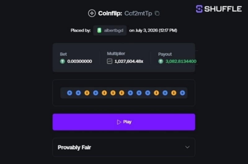 Shuffle Coinflip Max Multiplier