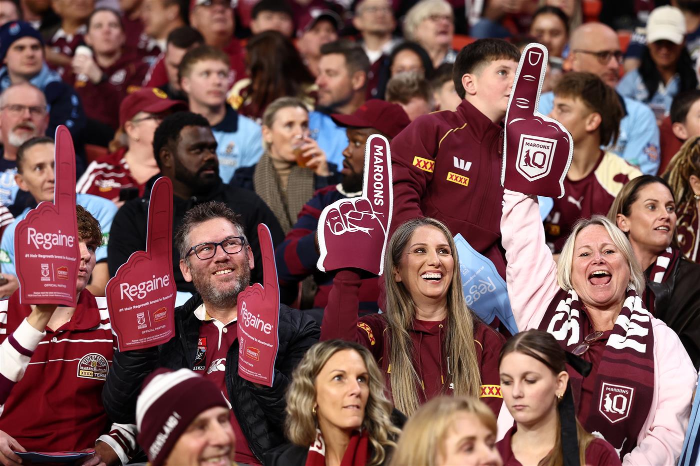 Queensland fans create a sea of maroon (Getty)