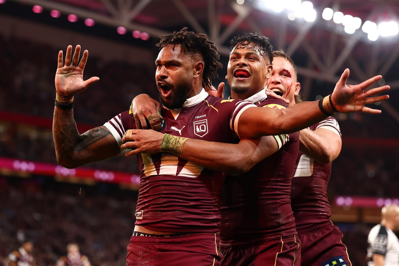 Tabuai-Fidow celebrates his try (Getty)