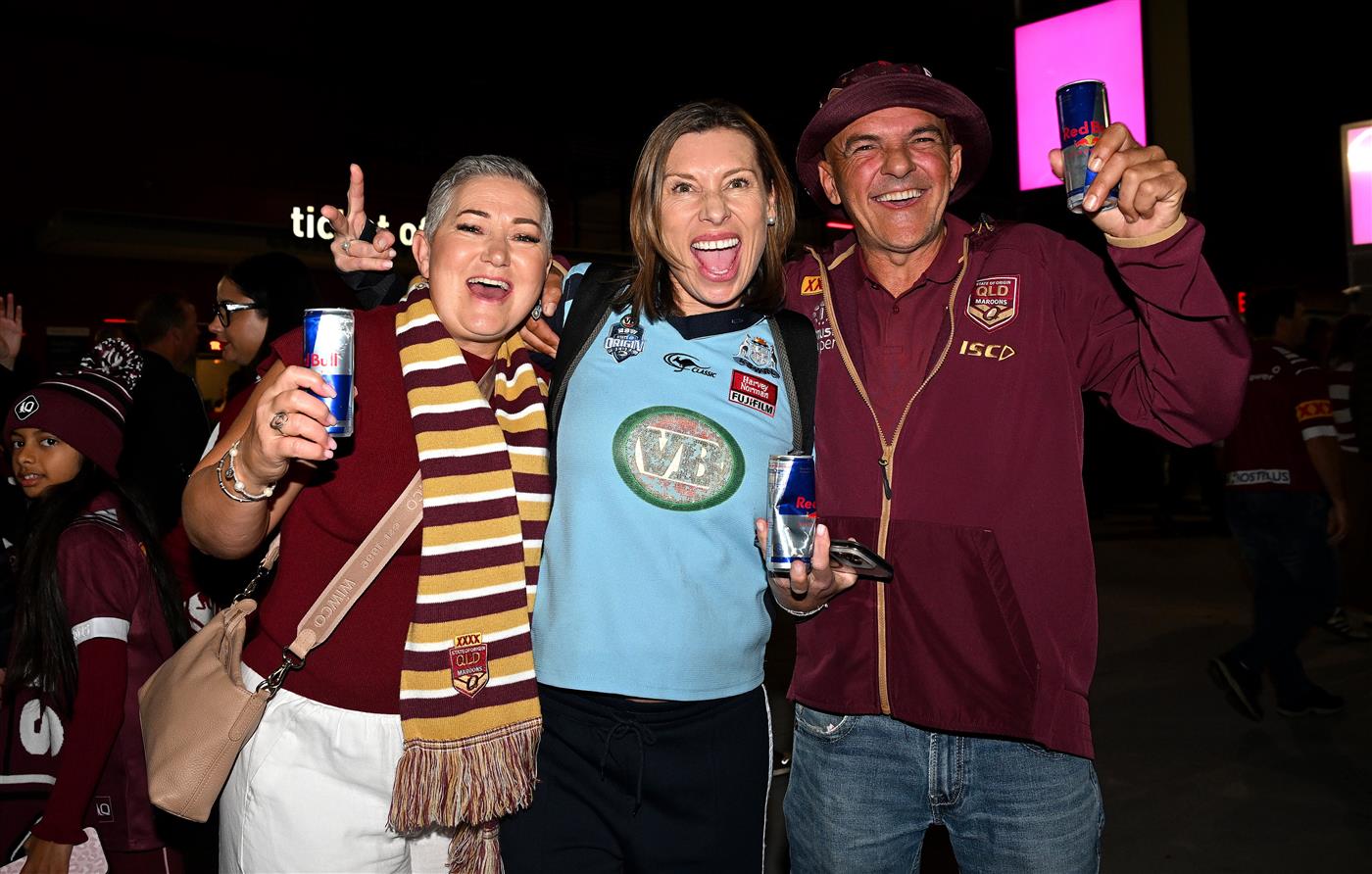 Fans build the atmosphere before kick-off (Getty)
