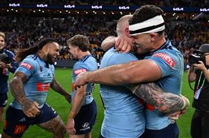 Cleary embraces Barnett after the win (Getty)