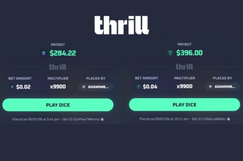 2x Thrill Dice Max Wins 2x Thrill Dice Max Wins