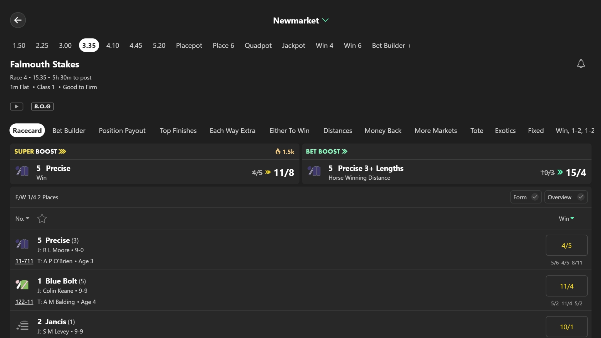 Precise Falmouth Stakes Super Boost Precise Falmouth Stakes Super Boost