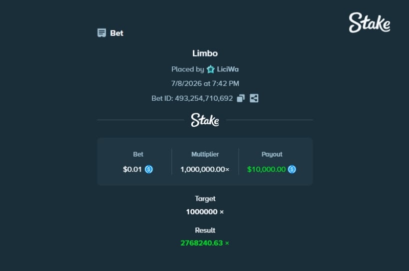 10K Stake Limbo Win