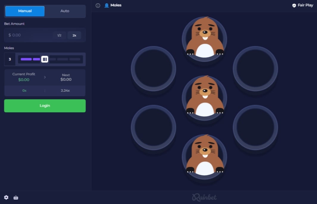 Rainbet Moles Screenshot Rainbet Moles Screenshot