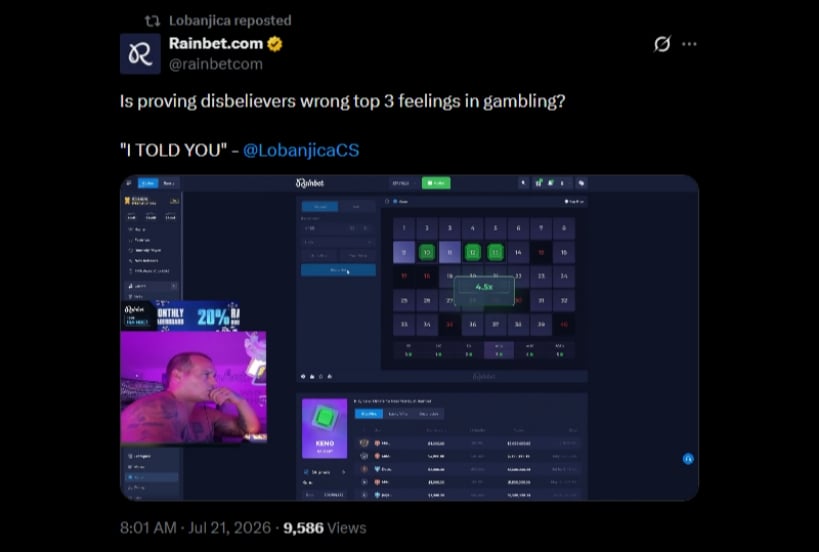 Twitter LobanJica Rainbet Keno Win Twitter LobanJica Rainbet Keno Win